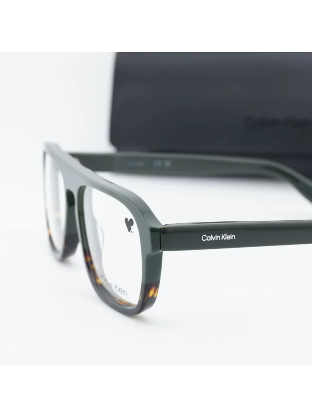 Calvin Klein CK25515 303 Square Eyeglasses 58mm - Green / Havana
